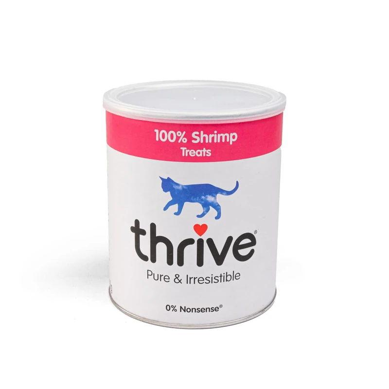 Thrive 100% Shrimp Freeze-Dried Cat Treats – Single Ingredient, High Protein – Grain Free – 110g MaxiTube - Image 1