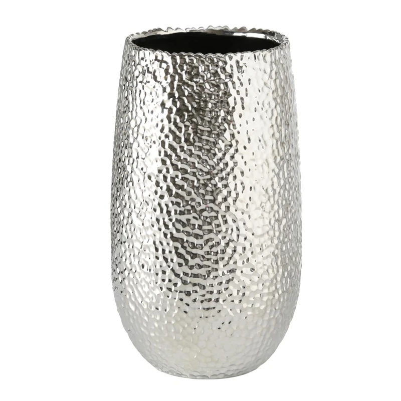 Boltze Lajos Vase (Colour Silver, Height 31 cm, Flower Pot, Metallic Look, Elegant Vase, Decorative Object, Decoration) 5339500