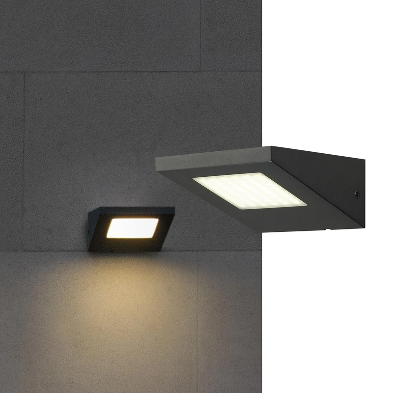 SLV Surface-Mounted Wall Light IPERI Wall/Illumination for Walls, Paths, entrances, Surface-Mounted Outdoor Light, Garden lamp / IP44 4000K 5W 320lm Anthracite