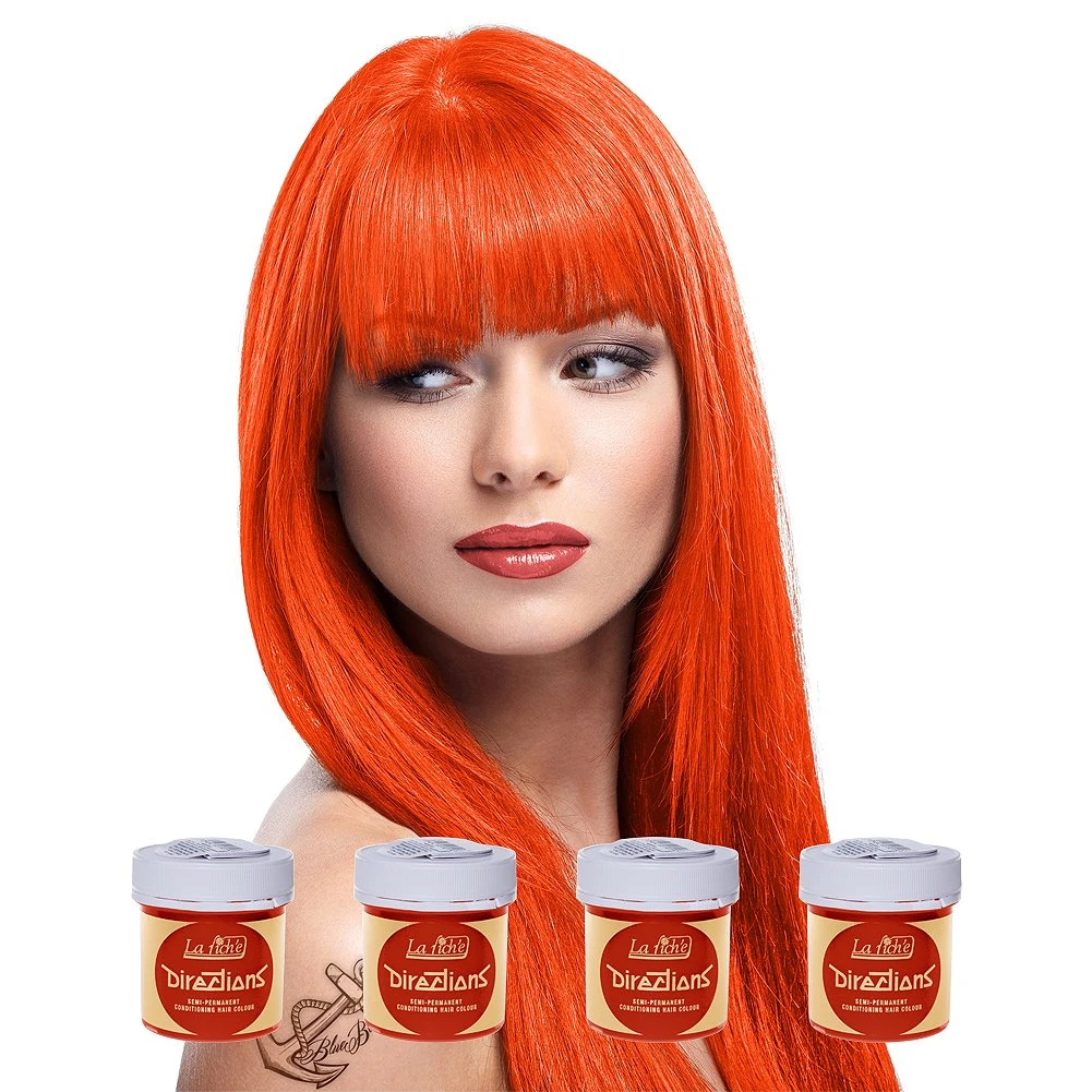 La Riche Directions - Set of 4 Mandarin Semi-Permanent Hair Colour - 88ml Jars