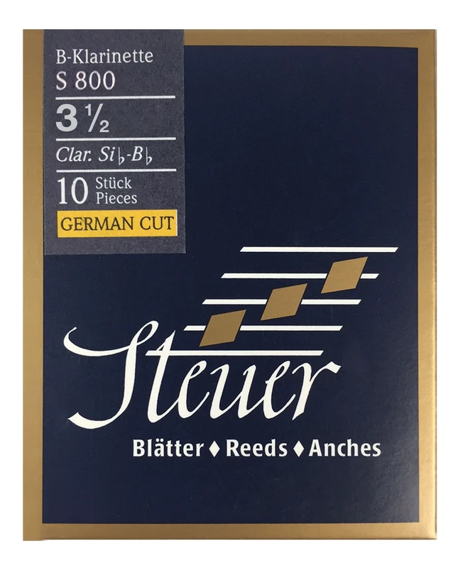 Steuer reed BB clarinet Blue Line S800 German cut pack of 10 size 3 1/2