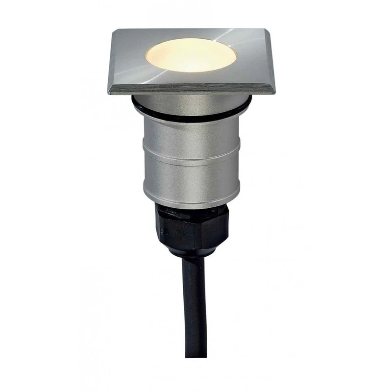 SLV 228342 Ground and wall recessed light POWER TRAIL-LITE square, stainless steel 316, 1W LED, 3000K, IP67, Steel, silver, - Image 1