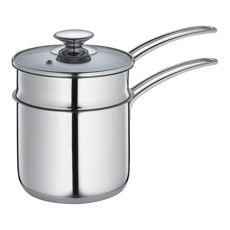 Kuchenprofi Bain Marie/Double Boiler Sandwich Base with Glass Lid, Silver, 15 cm