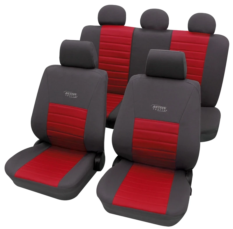 Petex SAB 1 Vario 22374812 Seat Cover Set Universal 11 Pieces Red Active Sports Theme
