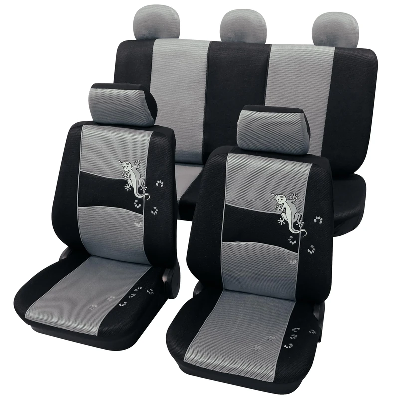 Petex Universal Gecko Car Seat Cover Set, 11 Pieces, Size SAB 1 Vario, Grey, 24874818