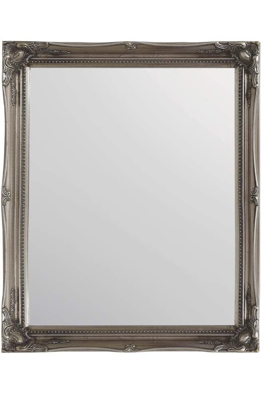 2" Silver Shabby Chic Style Swept wall mirror 24" x 20" Overall Size