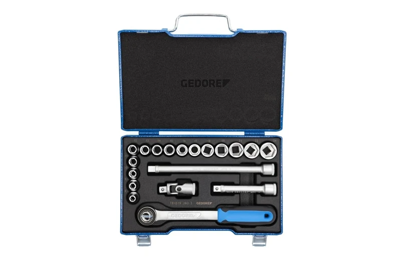GEDORE 19-piece Socket spanner set, 1/2", 8-24 mm, Tool, Sockets ratchet, for Automotive, 19 JMU 3
