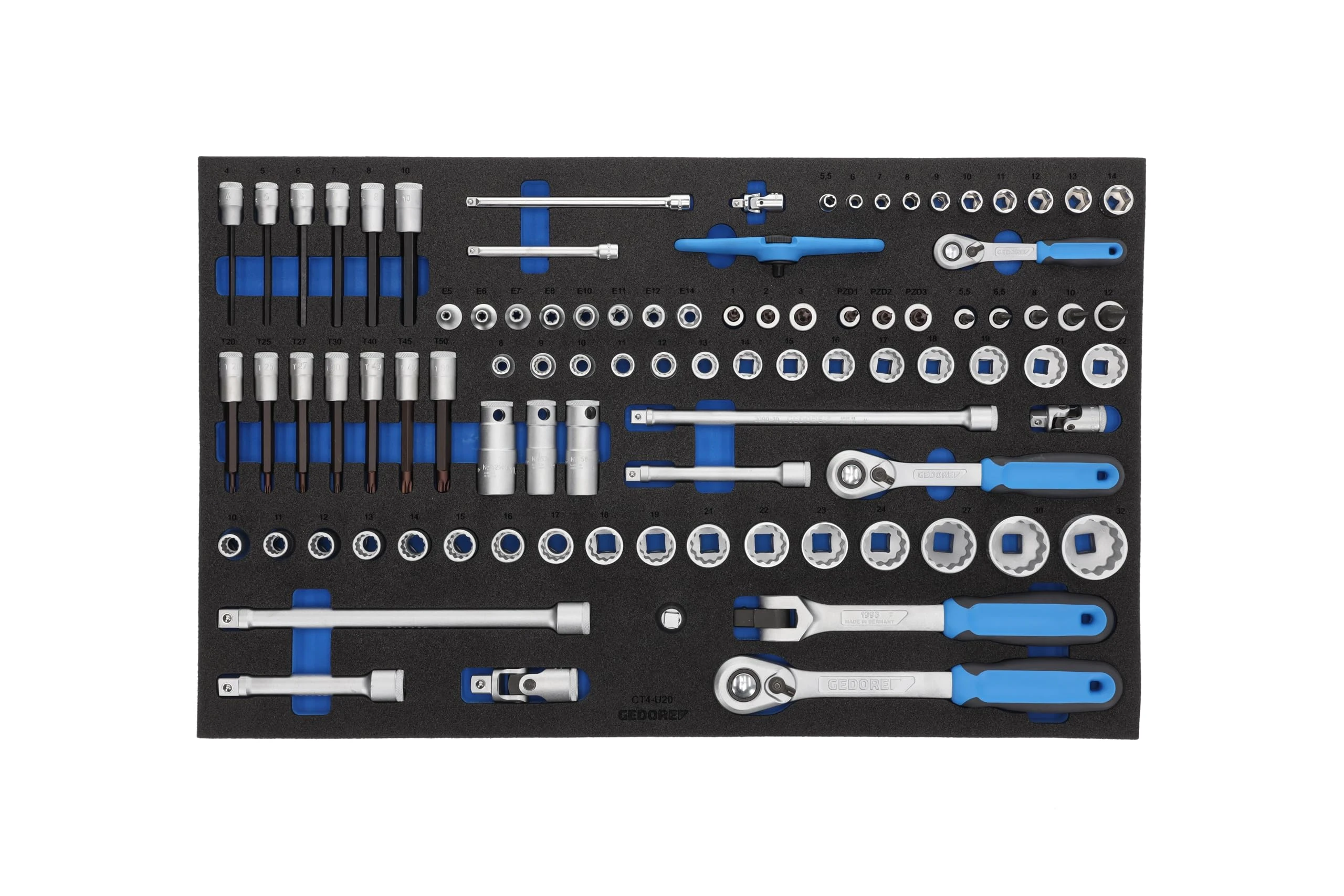Gedore Socket Set 1/4-Inch, 3/8-Inch, 1/2 Inch in CT Module, 2005 CT4 4/4 – 20