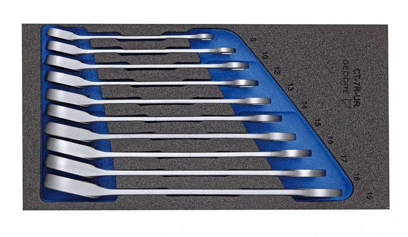 Gedore 1500 CT1-7 UR Combination ratchet spanner set in 1/3 CT module
