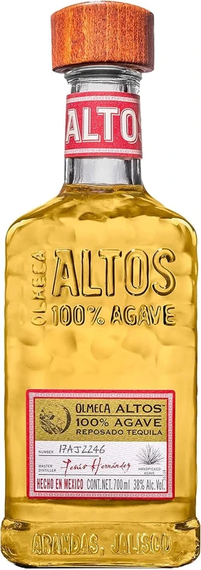 Olmeca Altos Reposado Tequila 70cl, 38% ABV/ Made from 100% Blue Weber Agave, Top Ranked Tequila for Margaritas and Palomas, Award Winning, Aged in Bourbon Casks, Grown in Los Altos, Mexico