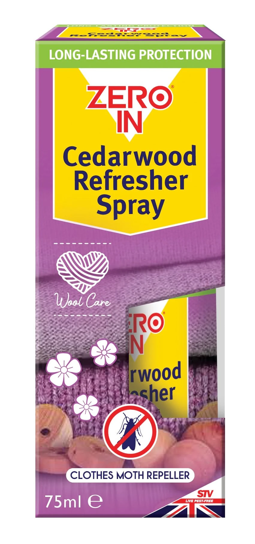 Zero In Cedarwood Refresher Spray - 75 ml. Natural Aromatic Red Cedar Oil Moth Repellent. For use on Items made from Cedarwood