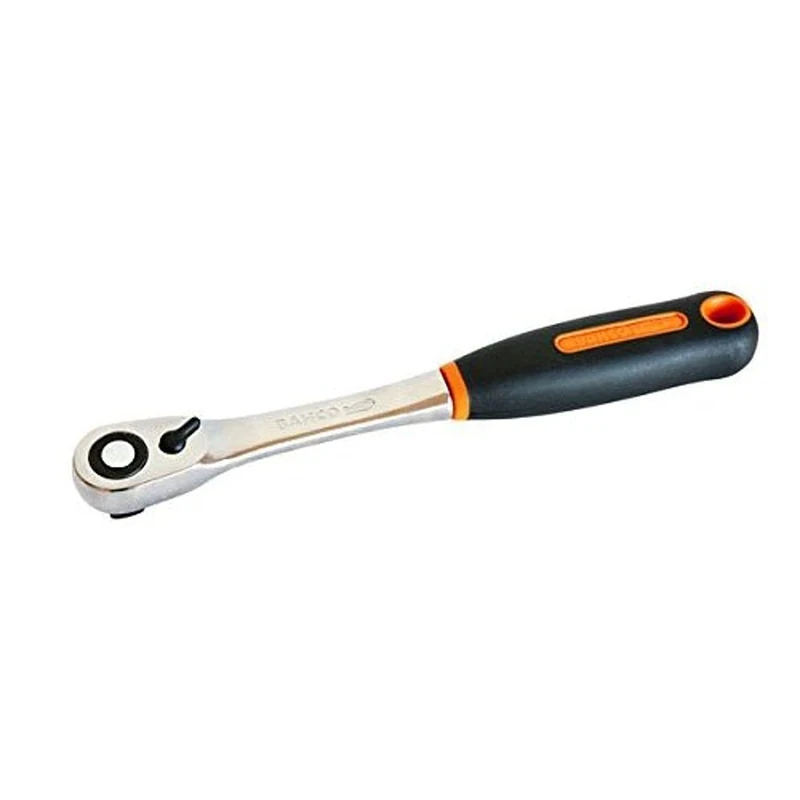 Bahco 8150SL Reversible Ratchet with 72 Teeth/5 Degree Action Angle, Silver/Black/Orange, 1/2-Inch