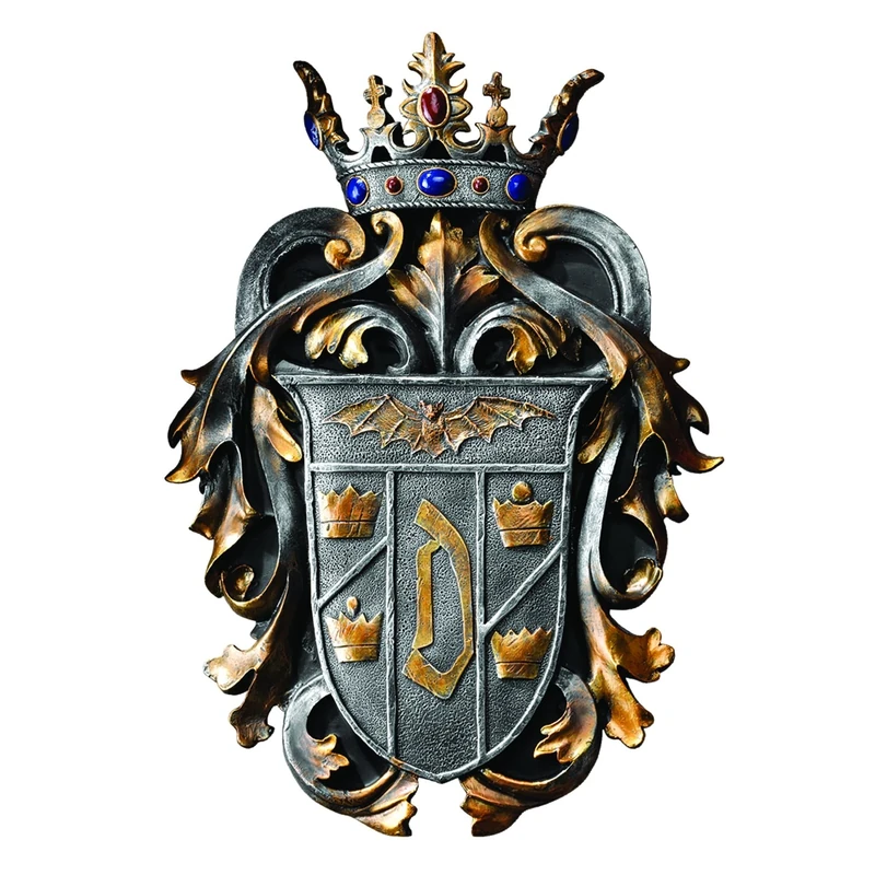 Design Toscano CL6100 Count Dracula's Coat of Arms Wall Plaque, Faux Pewter Finish