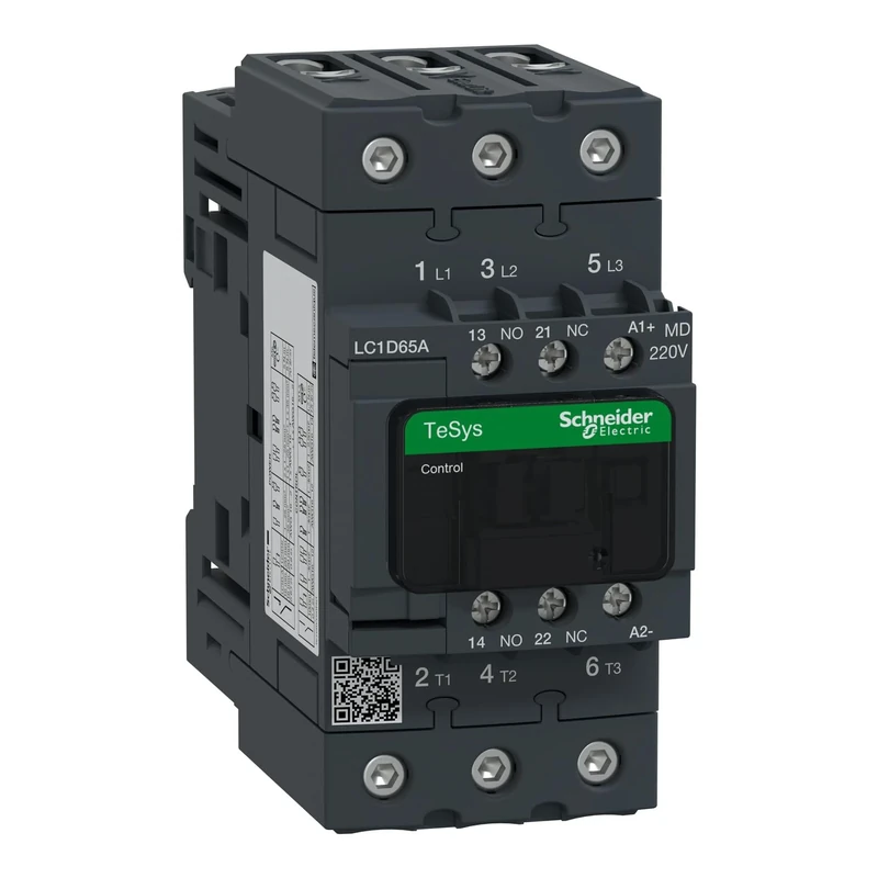 Schneider Electric LC1D65AMD Contactor 65A 220V, Tesys D Contactor - 3P(3 No) - Ac-3 - <= 440 V 65 A - 220 V Dc Standard Coil