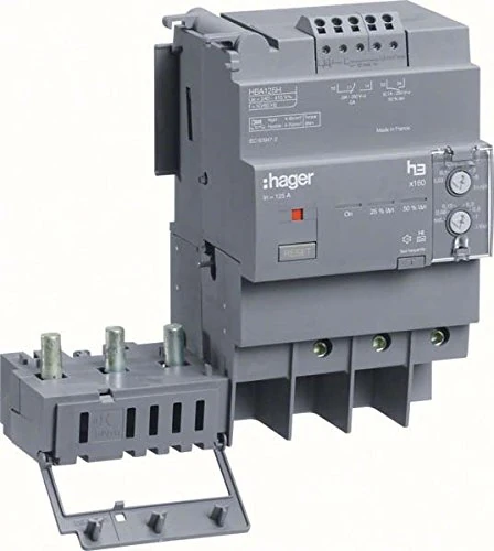Hager HBA125H FI-Block Construction Size x160, 3-pin, 125A, Idn Adjustable
