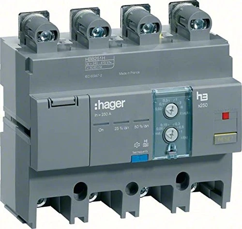 Hager HBB161H FI-Block x250 4P 160A Idn einstellbar