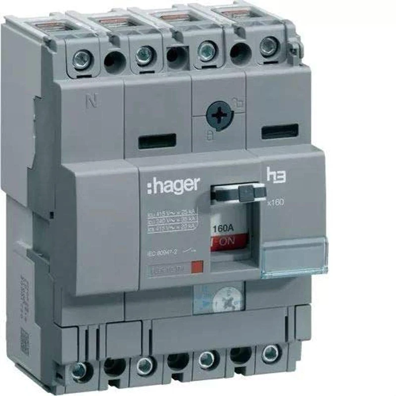 Hager X160 – Automatic Switch X160 4p4d 40 KA 160 A TM Adjustable Fixed/or
