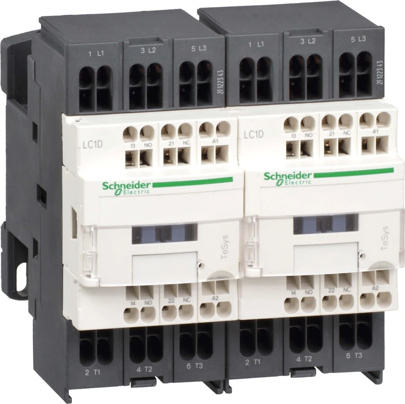 Schneider LC2D123E7 Reversible Contactor Combination, 3P+1S+1Ö, 5.5kW/400V/AC3, 12A, Coil 48V 50/60Hz - Image 1