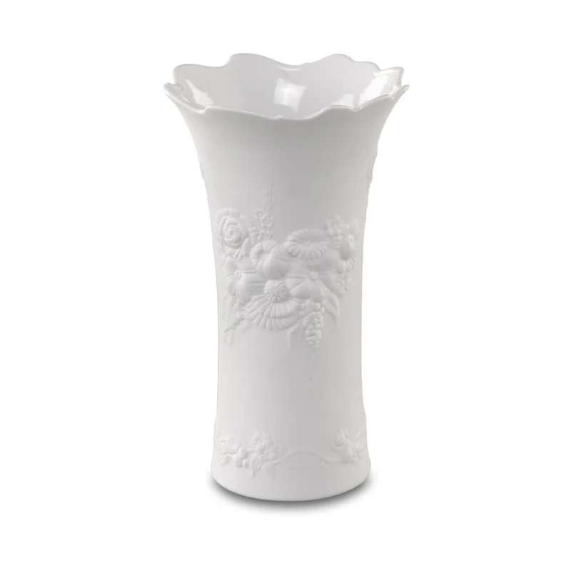 Kaiser Porzellan Vase, Porcelain, White