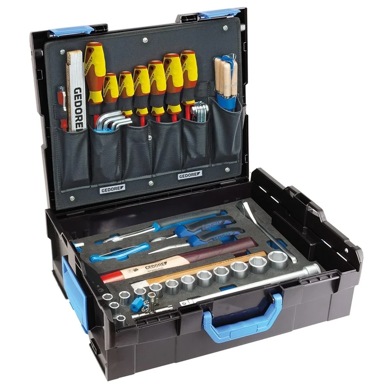 GEDORE L-BOXX 136 Tool case, 58-pc. set, Complete, Tools for twheeles and DIY, in Plastic case, 1100-01