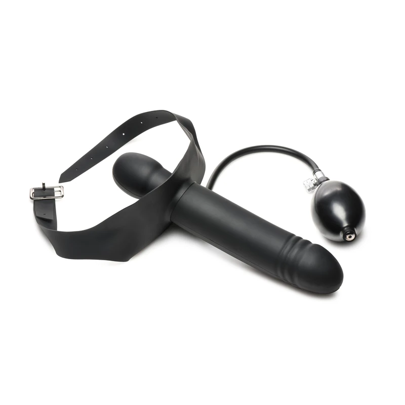 Kink Industries Black Inflatable Gag with Dildo - Image 1