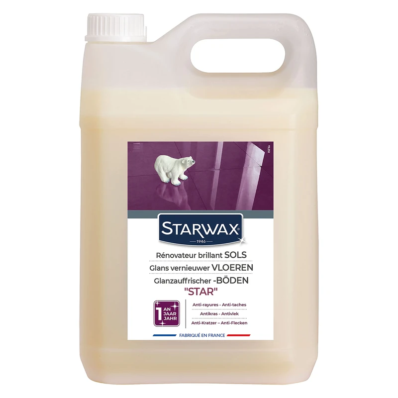 STARWAX Gloss Protective Renovator Polish for Indoor Floors – 5L – Ideal for Protecting and Brightening All Floors – Non-Slipping
