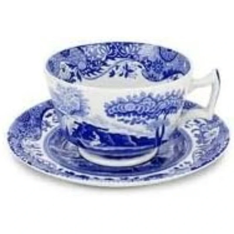 Portmeirion Home & Gifts Spode China blue-white Breakfast tea cup & saucer set of 4 Blue Italian design