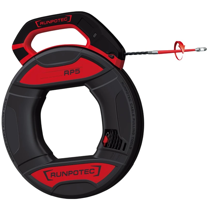 RUNPOTEC - RP5 Cable Pulling Tool | 20 m Cable Pulling Aid with Triple Twisted Special Plastic Tape Diameter 5.5 mm | Cable Pulling Aid with Patented Guide Tip