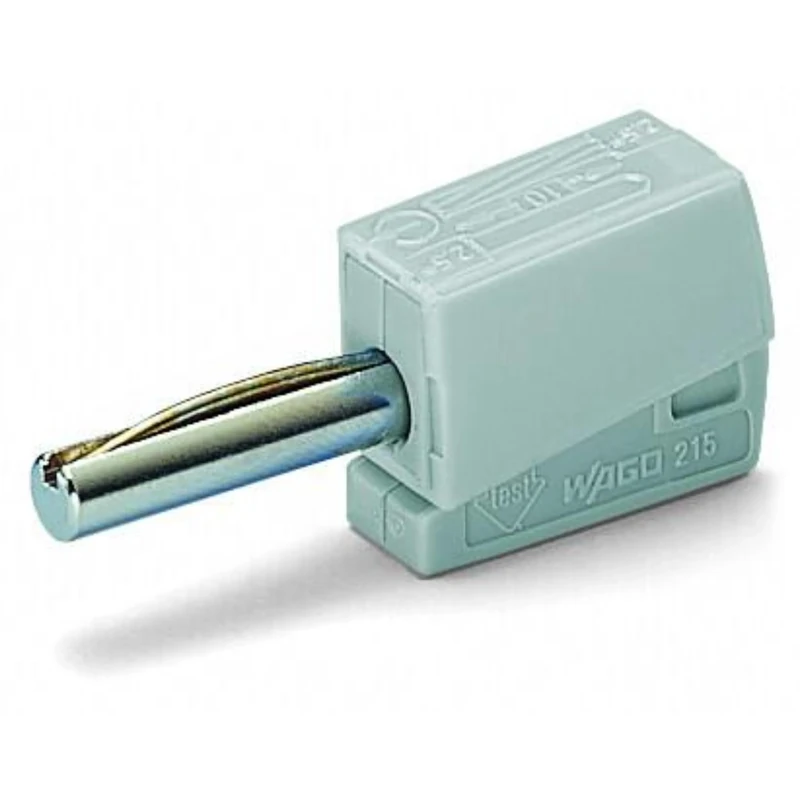 WAGO Banana plug; for socket 4 mm Ø; 2,50 mm²; gray, 215-811 (50 pcs)