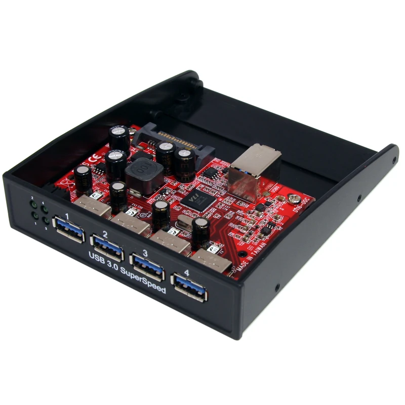 StarTech.com USB 3.0 Front Panel 4 Port Hub - 3.5in or 5.25in Bay - Front Internal 3.5 USB 3 Hub (35BAYUSB3S4) - Image 1
