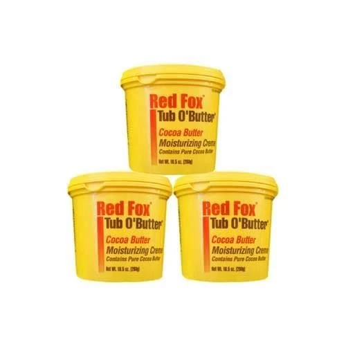 3 x RED FOX PURE COCOA BUTTER MOISTURISING CRÈME 10.5 Oz