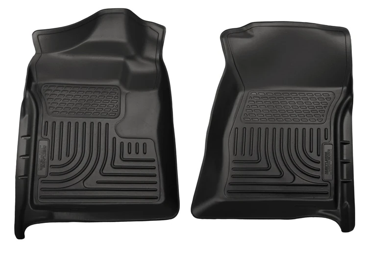 Husky Liners — Weatherbeater | Fits 2012-2016 Ford F - 250/F - 350 Super Duty Crew Cab w/Drivers Side Foot Rest & Manual Shifter - Front Liners - Black, 2 pc. | 18721