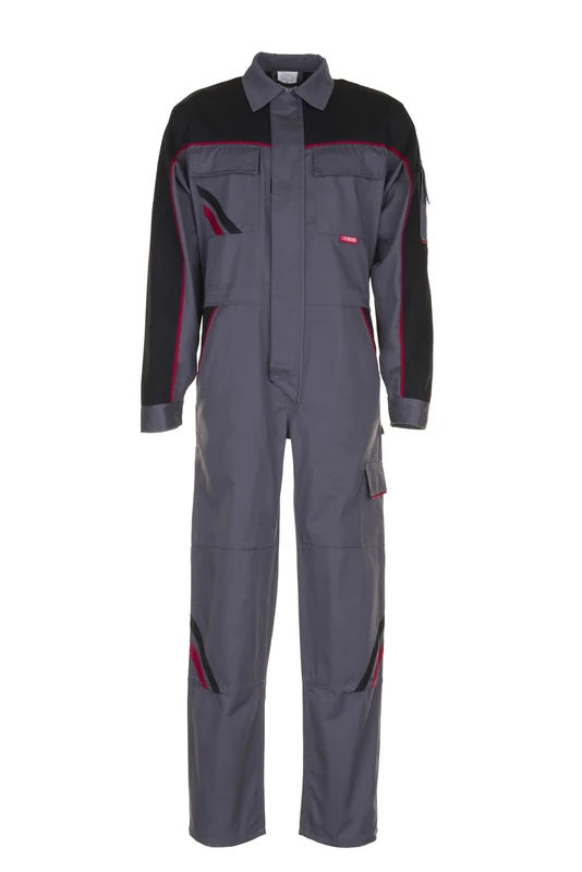 Planam 2342044 Size 44 "Highline" Overall - Slate/Black/Red