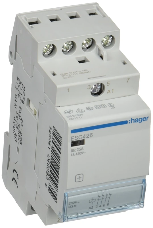 Hager esc426 Contactor, 25 A, 4 NC, 230 V