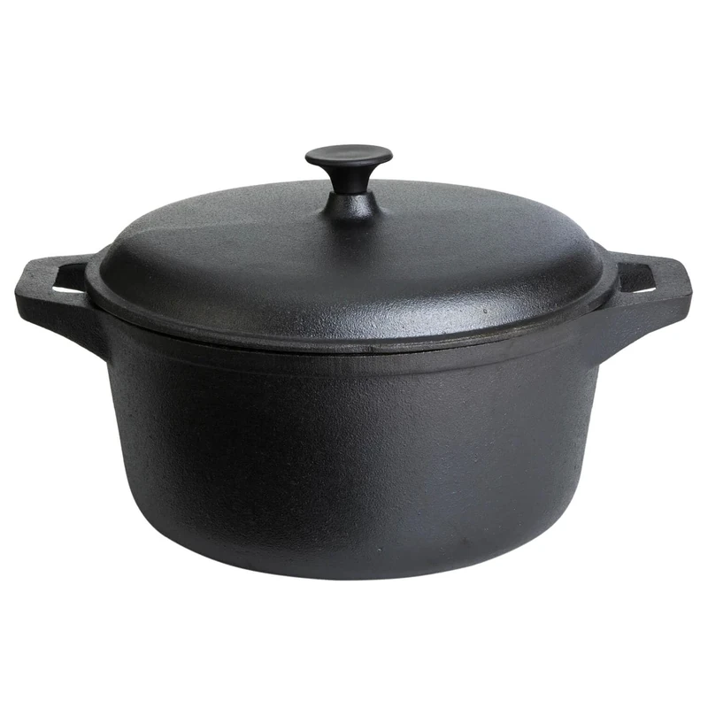 Cast Iron Pan Cast-Iron Casserole Pot Black