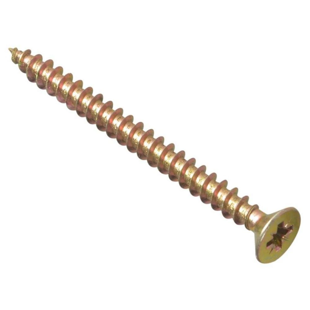 ForgeFix Multi-Purpose Single Thread Screws | 6.0 x 60mm | Zinc Yellow Passivated | Box 100