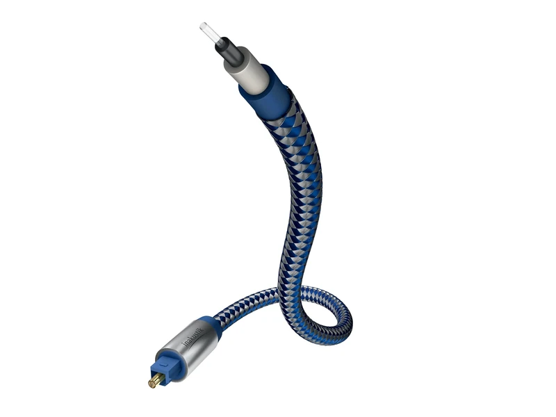 Inakustik – 0041202 – Premium Optical Cable | For Transmitting Digital Audio Signals | 2 m in Blue | Nylon Conductor for Max. Light Conductivity - Ground Cable Ends Reduce Interfering Light - Image 1