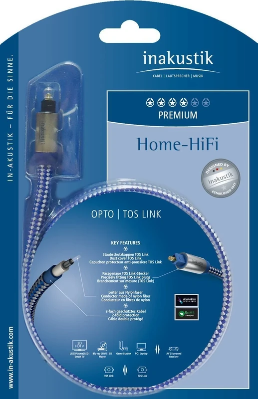 In-akustik 0041203 Premium Series Toslink Optical Cable