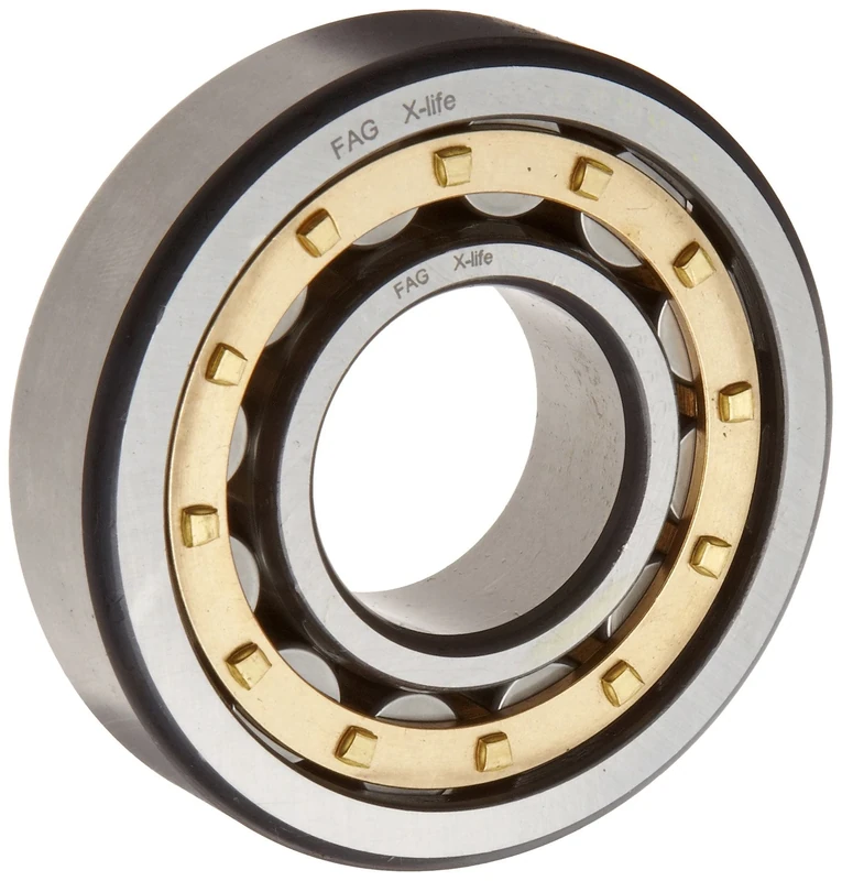 FAG NJ2318E-M1-C3 Cylindrical Roller Bearing, Single Row, Straight Bore, Removable Inner Ring, Flanged, High Capacity, Brass/Bronze Cage, C3 Clearance, Metric, 90mm ID, 190mm OD, 64mm Width