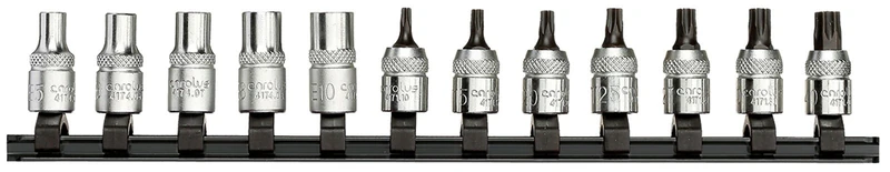 Carolus 9630.471 Holding Rail Including 8 Inch Torx Sockets with 1/4-Inch Socket Holders