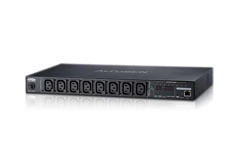 EET EUROPARTS LTD 15A/10A 8-Outlet 1U Outlet-Metered & Switched eco PDU PE8108 ATEN
