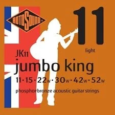 Rotosound Jumbo King JK11 Light Phosphor Bronze Guitar Strings 2 Pack