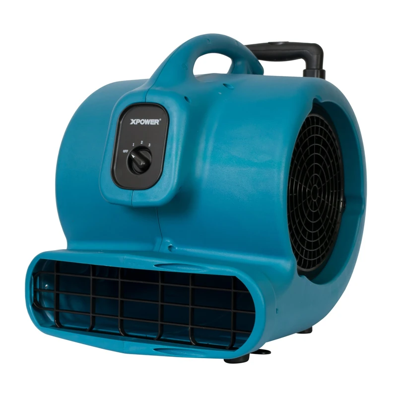 XPower X-830H Pro 1 HP 3600 CFM Centrifugal Air Mover, Carpet Dryer, Floor Fan, Blower, Telescopic Handle and Wheels, for Water Damage Restoration, Janitorial, Plumbing, Home Use