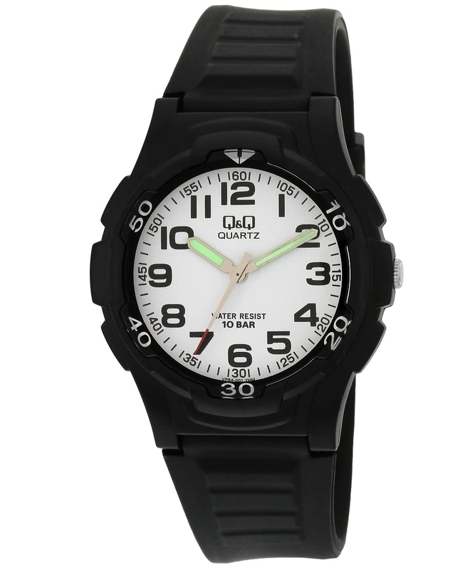 Q&Q Men's Analogue Quartz Watch with Rubber Strap QVP84J001Y, White., Bracelet