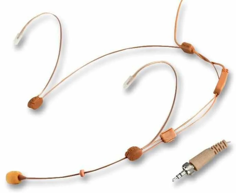 PULSE MIC‑3000LJ Super Lightweight Headset Microphone – Telescopic Boom, Omnidirectional Condenser, 3.5mm Locking Jack, Beige