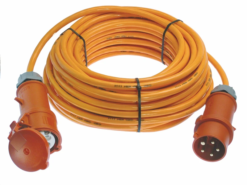 AS – Schwabe 59626 CEE Extension Power Cable, Power Cord 400 V 10 m H07BQ-F 5G4, 32 A IP44 Orange