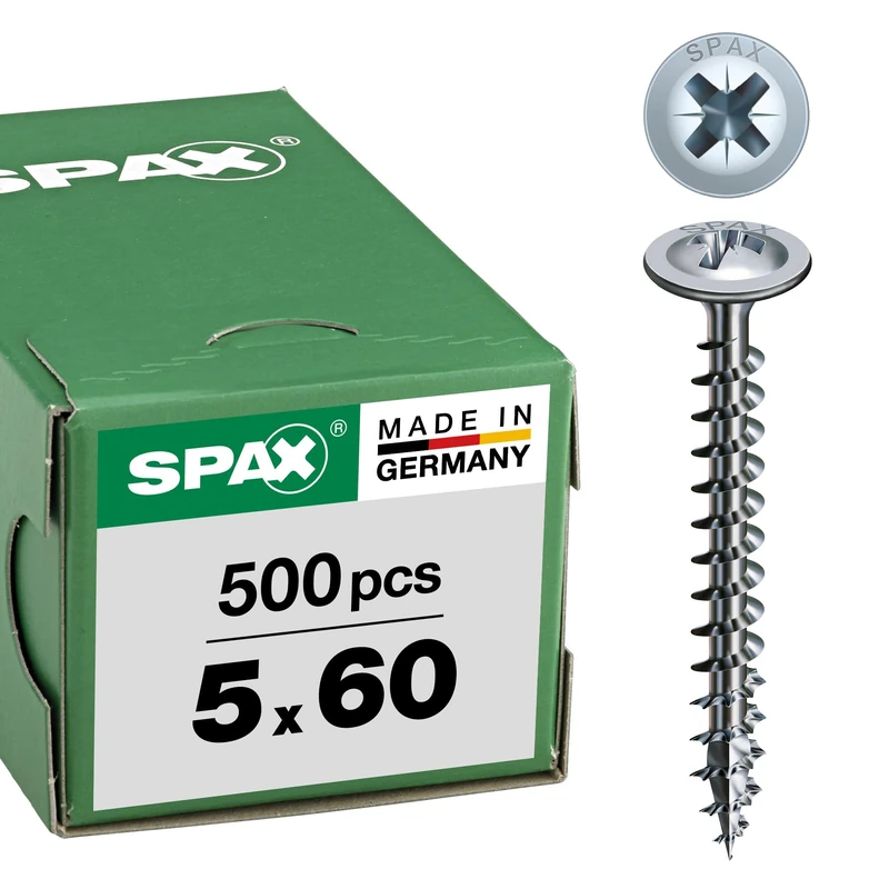Spax Universal Photo Frame Screw Phillips Z 4Cut, Fully Threaded Back Blank, galvanised, A2J – 0281010350172., 281010500602