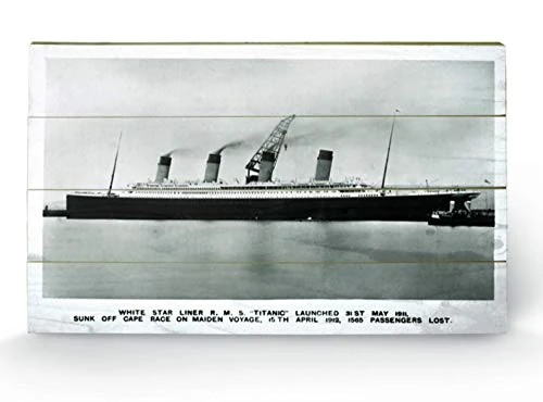 Pyramid International Titanic Wooden Wall Art, Multicoloured, 45 x 76 cm