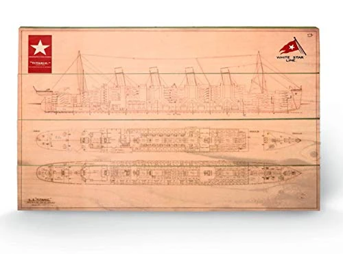 Pyramid International Titanic 9" Wooden Wall Art, multicoloured, 45 x 76 cm