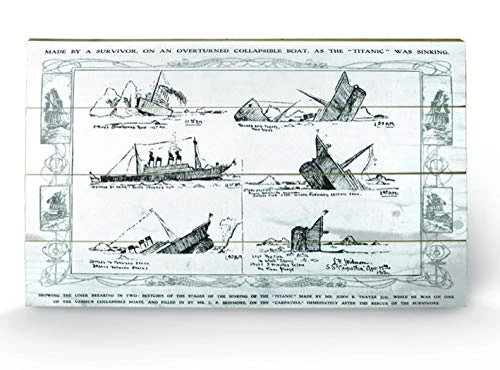 Pyramid International Titanic Wooden Wall Art, Multicoloured, 45 x 76 cm